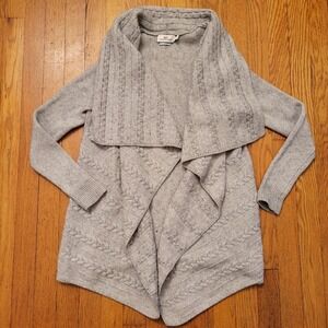 Vineyard Vines Gray‎ Cable Knit Wool Cashmere Blend Waterfall Cardigan XS Winter